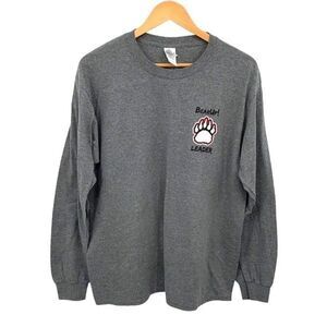 Gildan Harvard Bear Up Rise Up Long Sleeve Crewneck T-Shirt Size‎ Large Gray